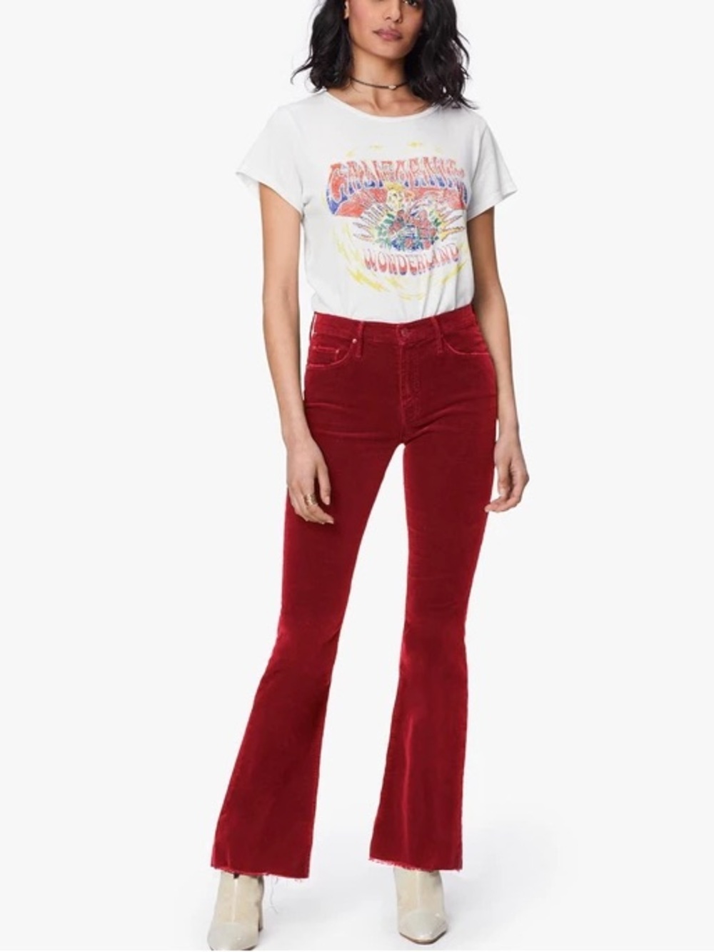 Mother Denim The Weekender Fray in Garnet Corduroy Size 25